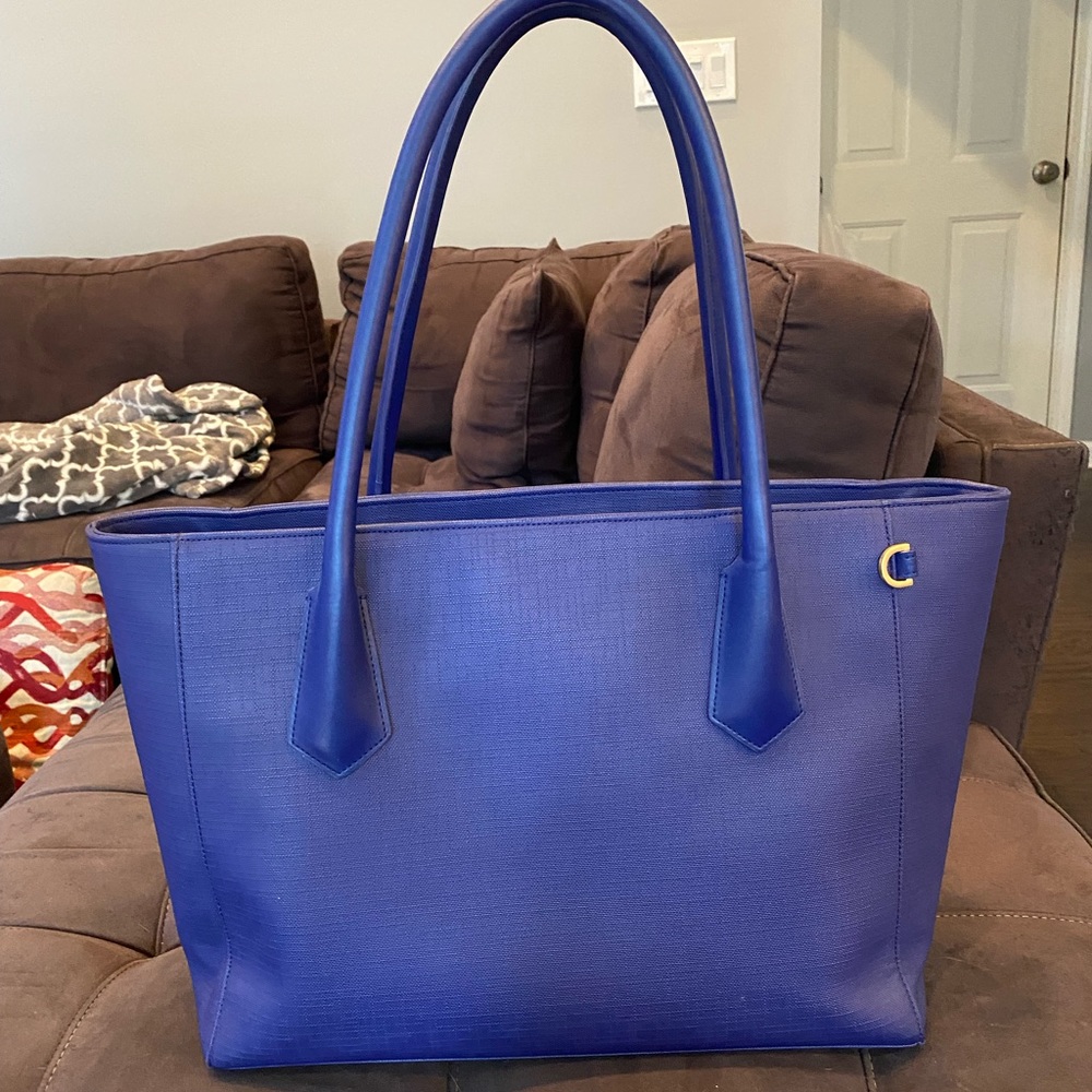 Dagne Dover Blue Signature Tote